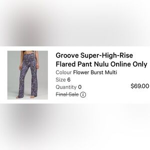 Lululemon Super High Rise Flare Size 6